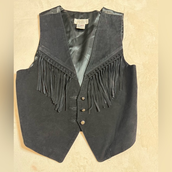 Vintage Jackets & Blazers - Black Fringe Women's Vest